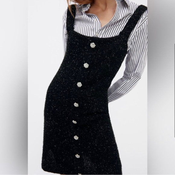 Zara RHINESTONE BUTTON DRESS NEW - Picture 2 of 5